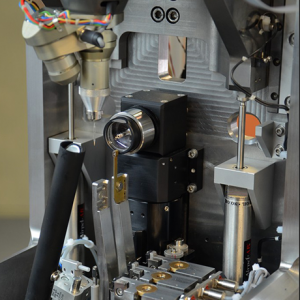 view of a MD3 diffractometer with a "down configuration" equipped with a Mini-Kappa Goniometer Head